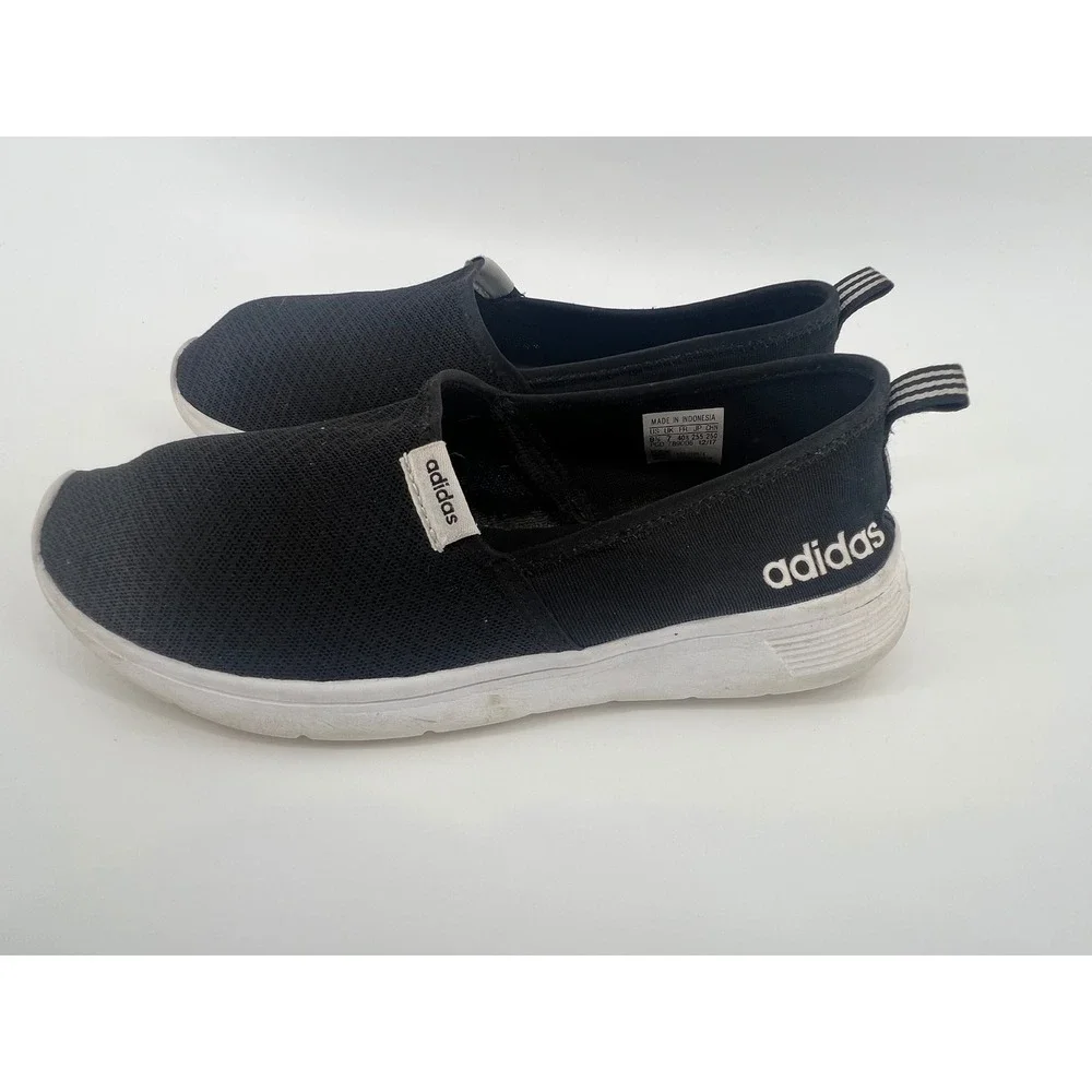Adidas Women's Cloudfoam Lite Racer Slip On Sneakers Black White Size 8.5